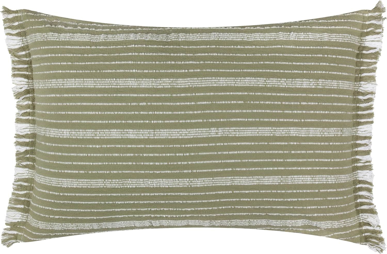 Yard Tide Textured Scandi Stripe Outdoor Ruffle Trim Cushion Cover