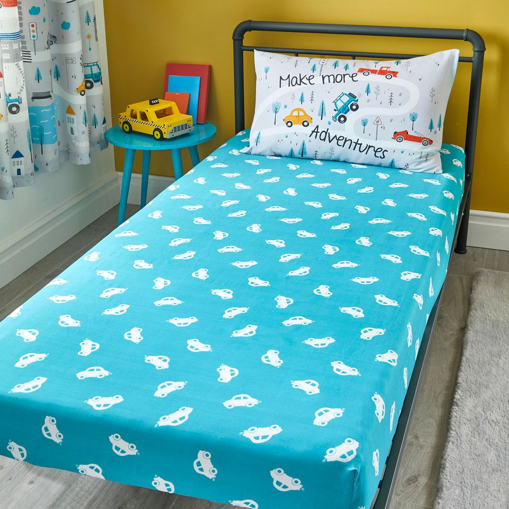 Bedlam Kids Little Transport Print Fitted Sheet