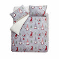 Catherine Lansfield Christmas Festive Gnomes Cosy Fleece Duvet Cover Set