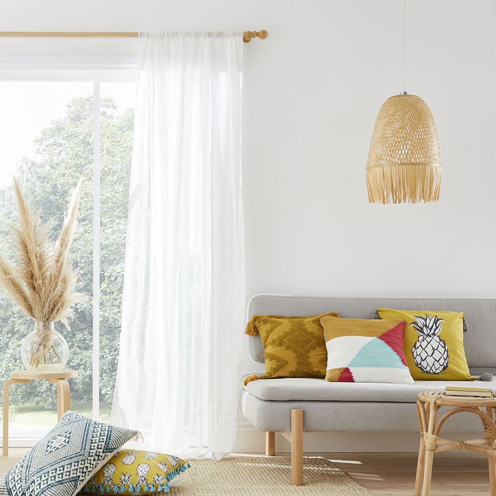 Pineapple Elephant Aletta Tufted Stripe Slot Top Voile Curtain Panel