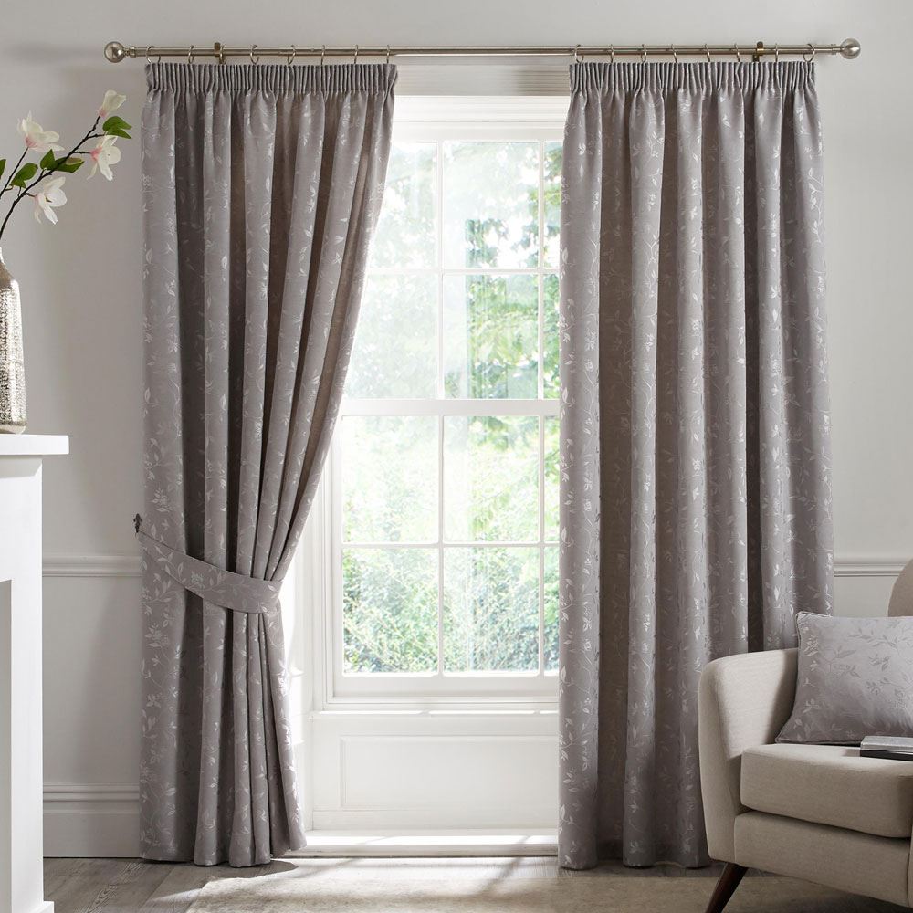 Curtina Bird Trail Jacquard Lined Pencil Pleat Curtains