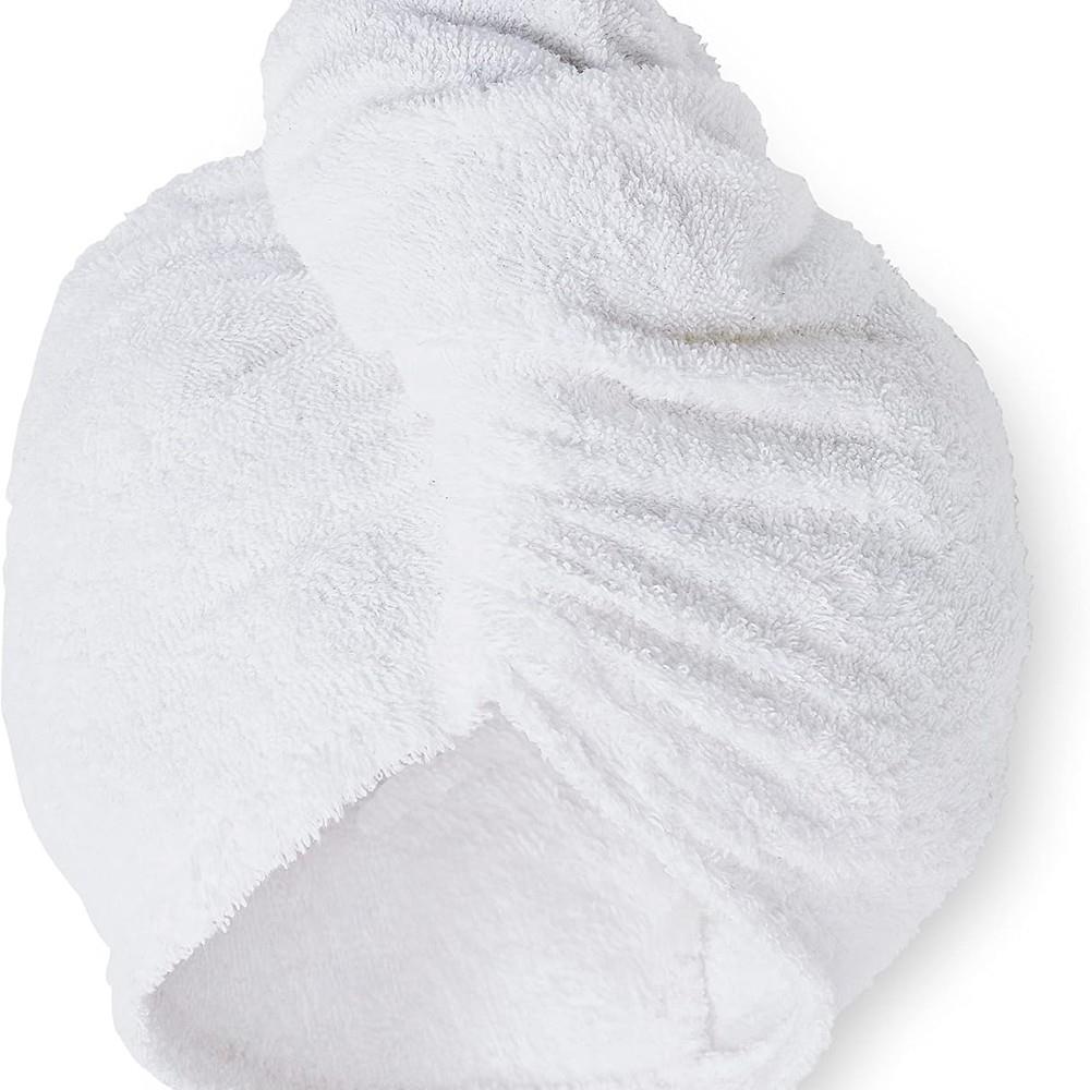 Catherine Lansfield Quick Dry Cotton Turbie Head Wrap Towel Pair White