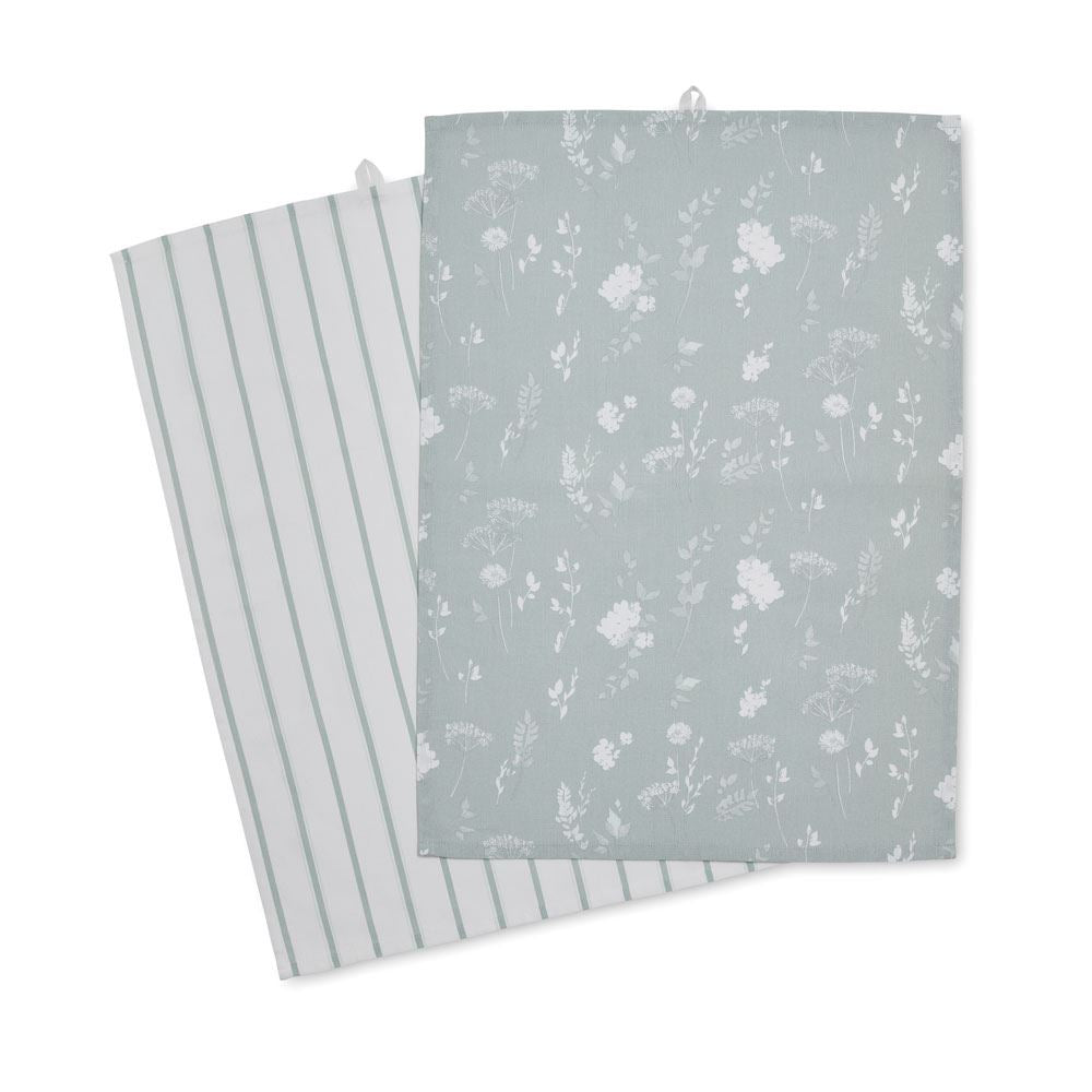 Catherine Lansfield Meadowsweet Floral 100% Cotton Tea Towel