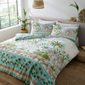 Pineapple Elephant Oasis Jungle Print 100% Cotton Reversible Duvet Cover Set