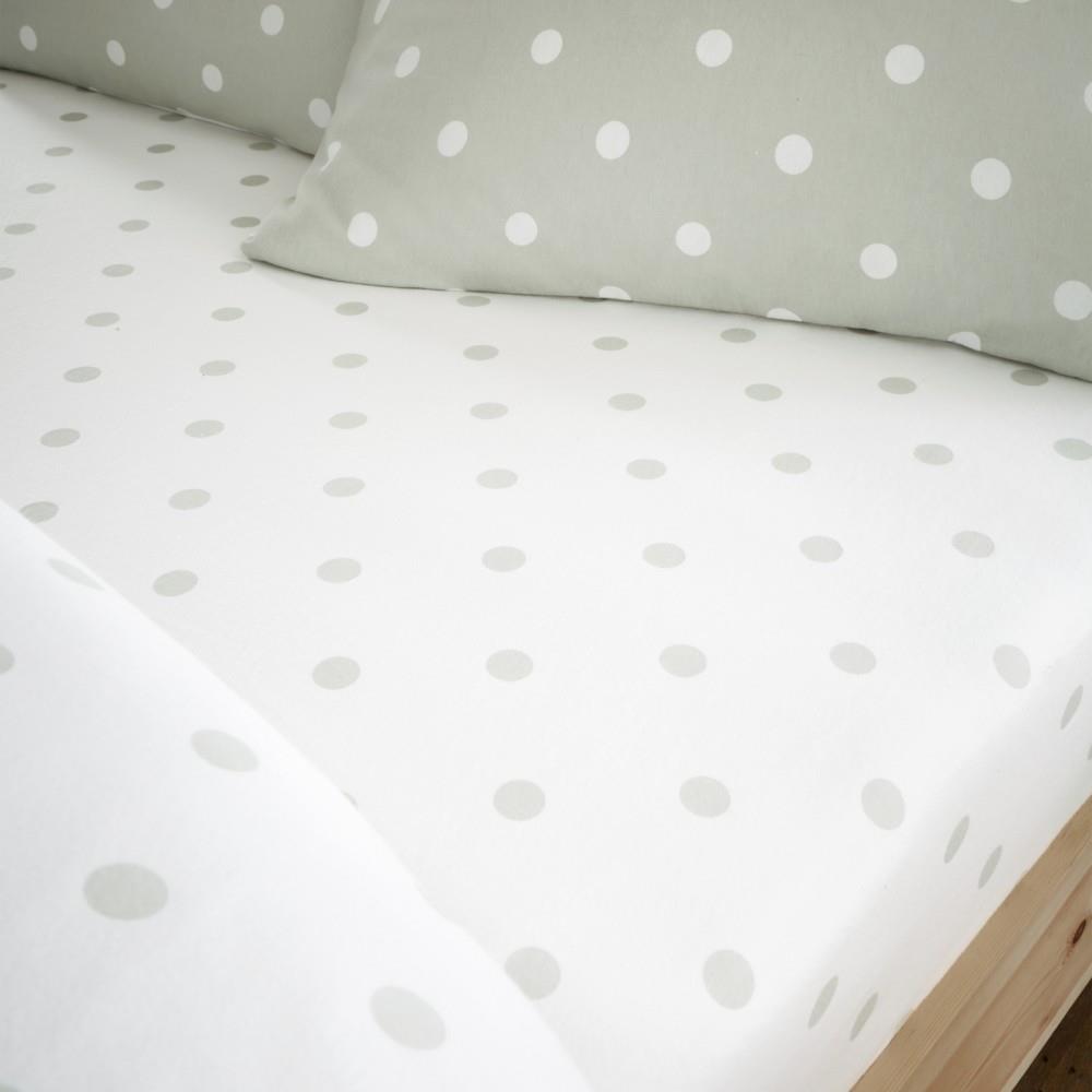 Catherine Lansfield Polka Dot 100% Brushed Cotton Fitted Sheet