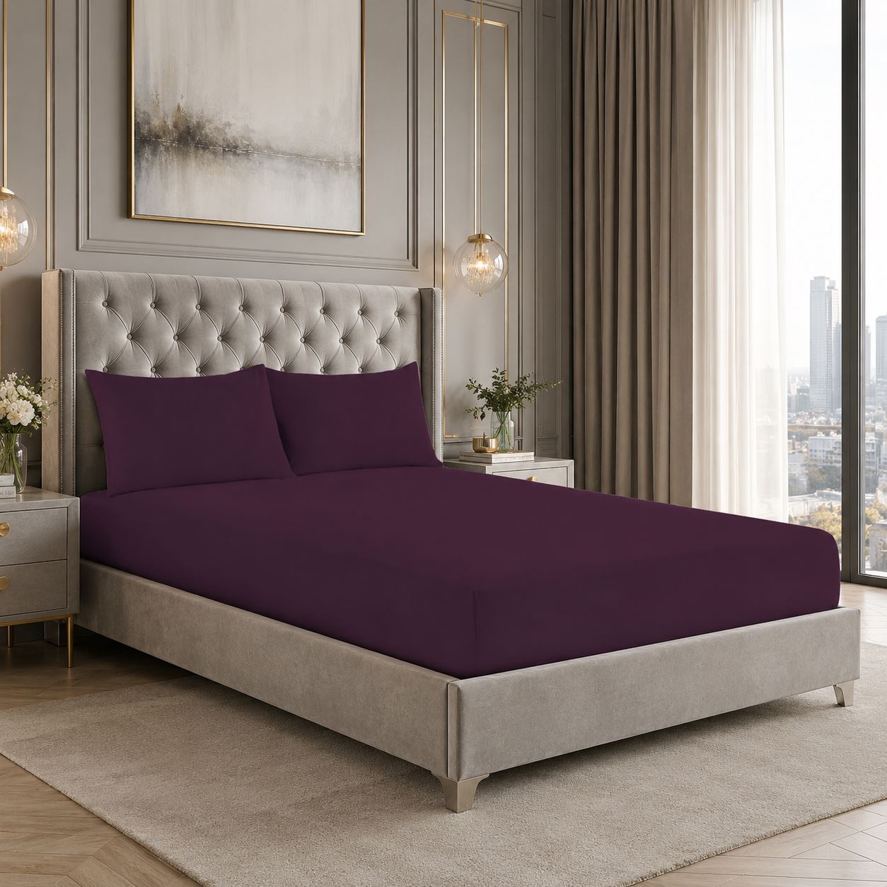 Night Zone Easy-care extra deep fitted sheets