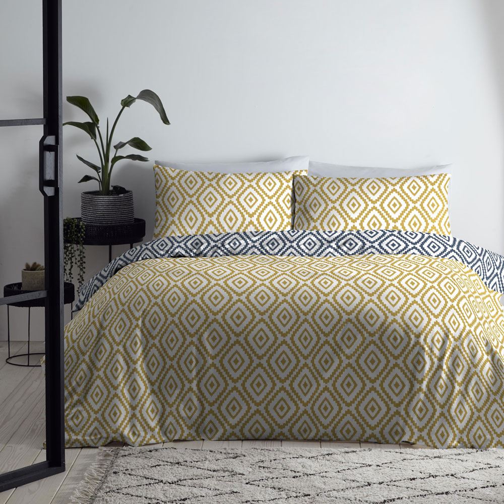 Fusion Navaho Geometric Print Easy Care Reversible Duvet Cover Set