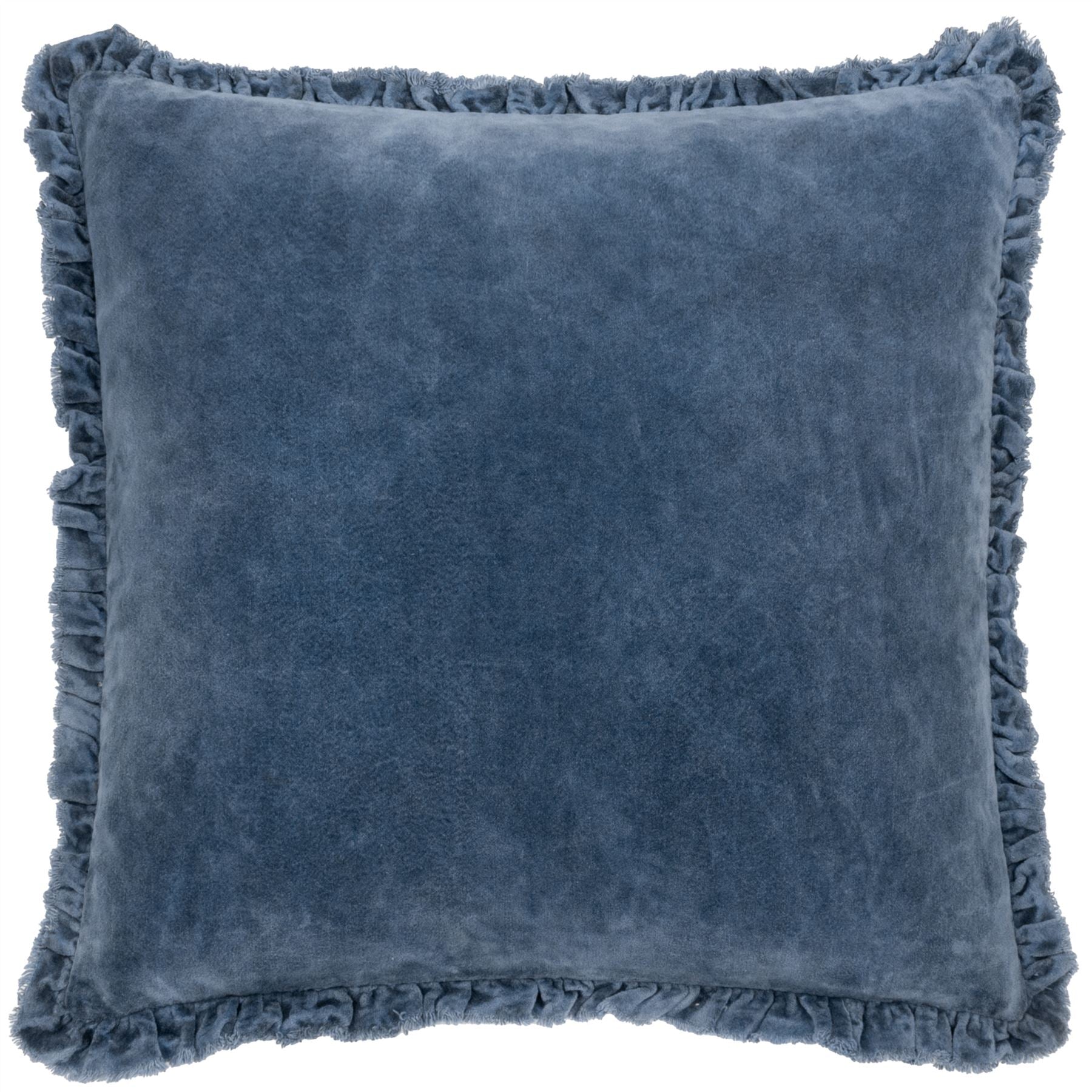 Yard Bertie Frayed Fringe Velvet 100% Cotton Cushion Cover
