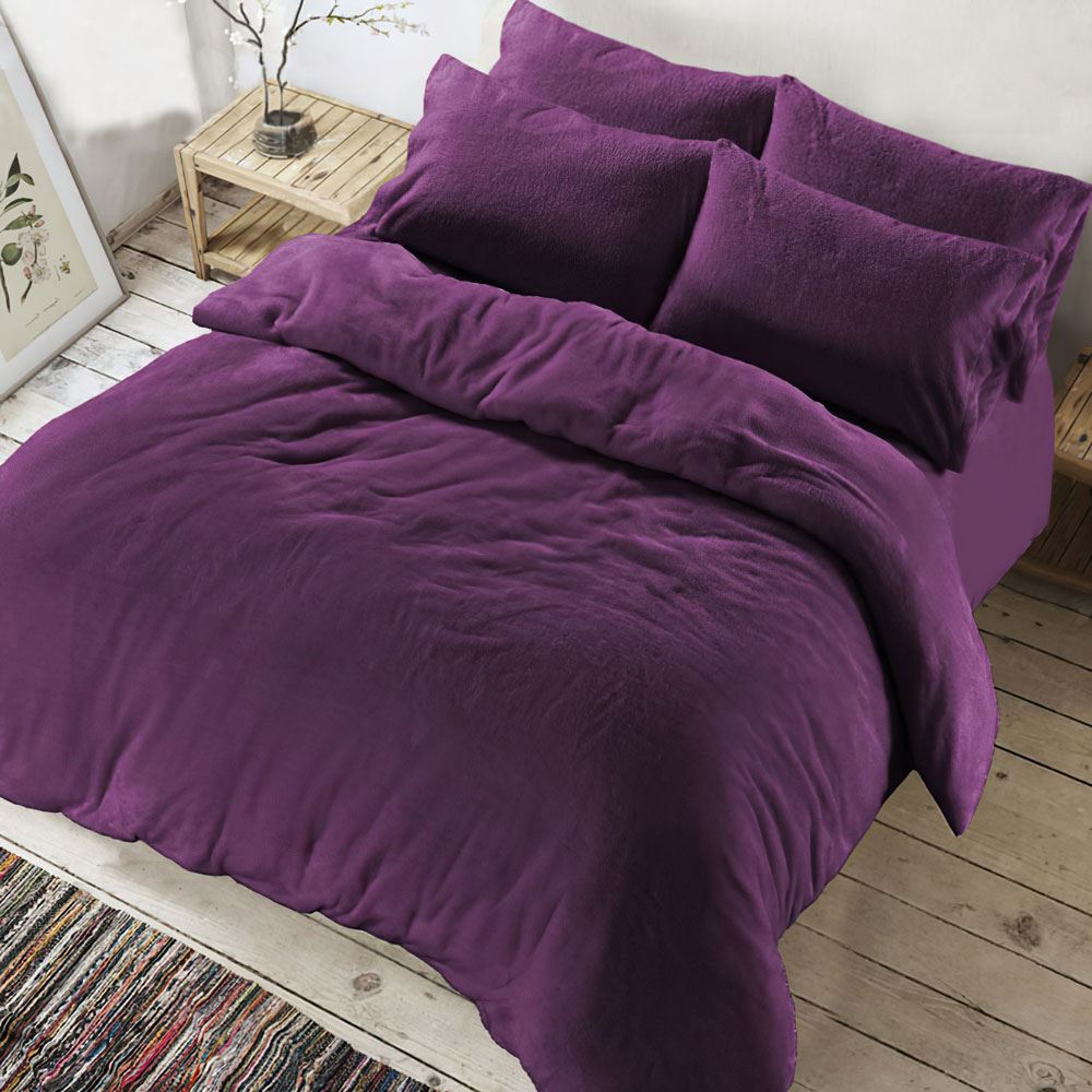 Night Zone Super Soft Teddy Fleece Warm & Cosy Duvet Cover Set