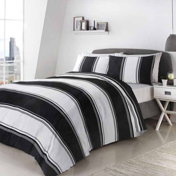 Fusion Betley Stripe Reversible Duvet Cover Set