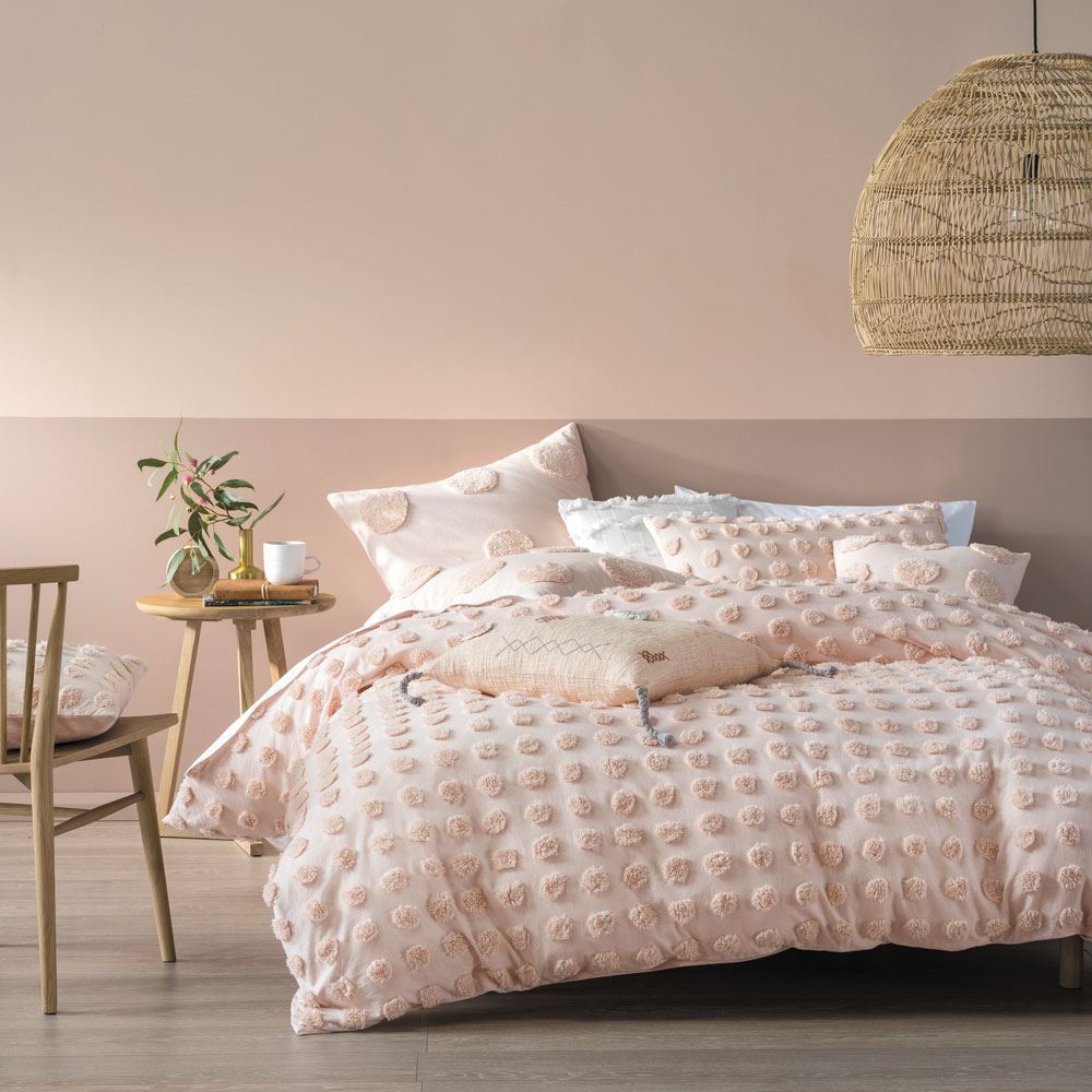 Linen House Haze Tufted Polka Dot 100% Cotton Duvet Cover Set