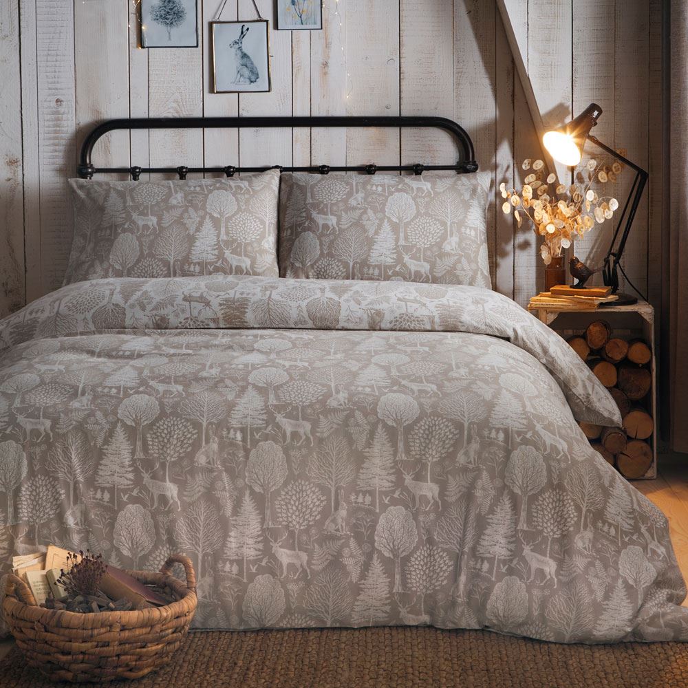 Dreams & Drapes Christmas Winter Forest 100% Brushed Cotton Duvet Cover Set