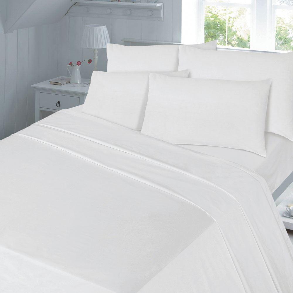 Night Zone Polycotton Percale 180 Thread Count Flat Sheet