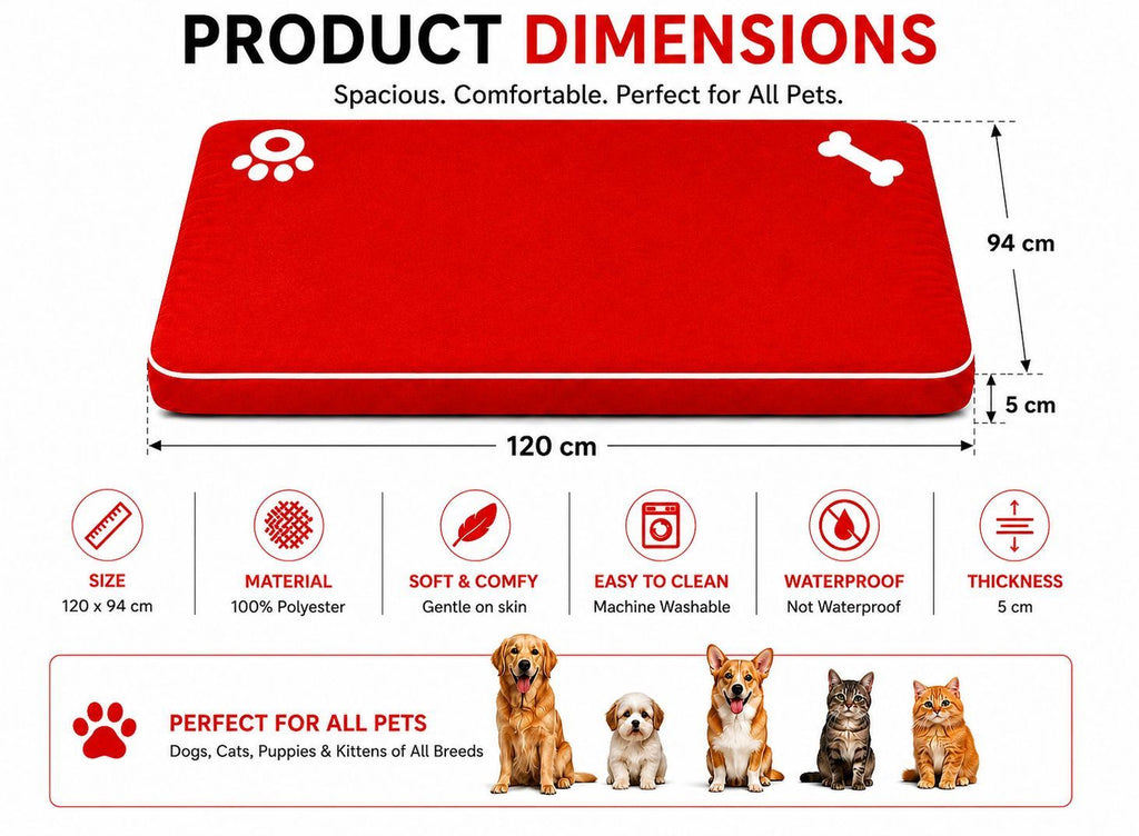 Night Zone Super Soft Bone & Paw Pet Bed Mat