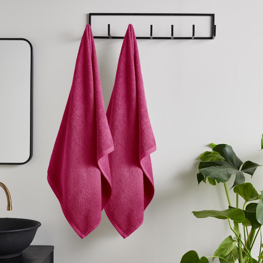 Catherine Lansfield Quick Dry 100% Cotton Bath Sheet, 2 Pack