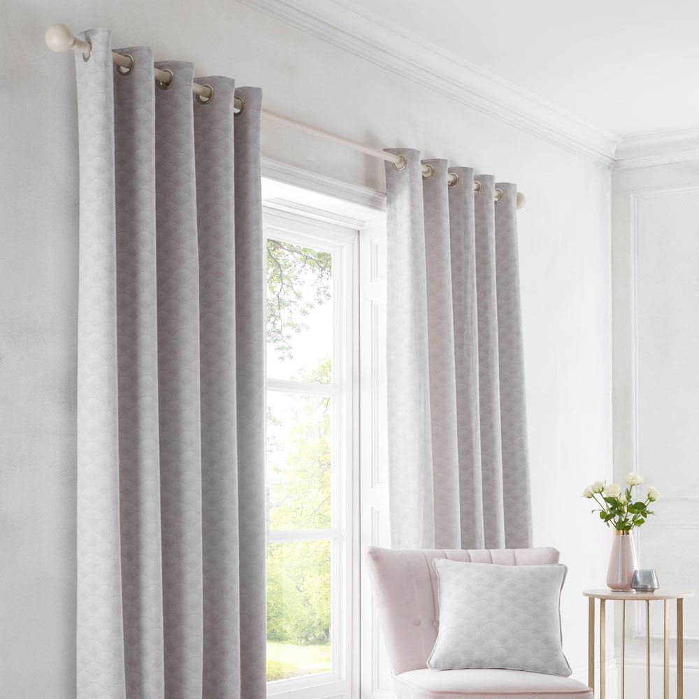 Dreams & Drapes Tiffany Art Deco Jacquard Eyelet Lined Curtains
