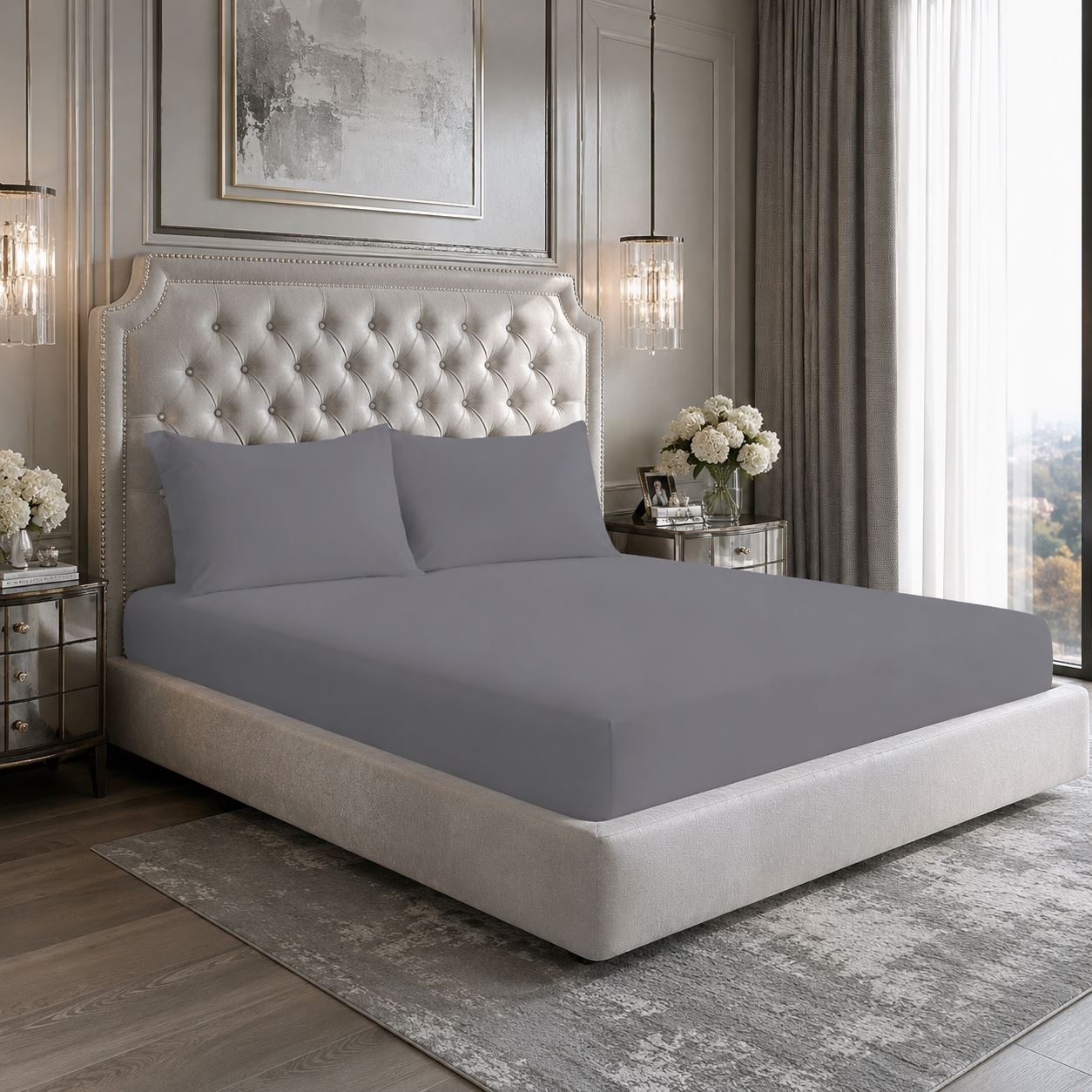 Night Zone Easy-care extra deep fitted sheets