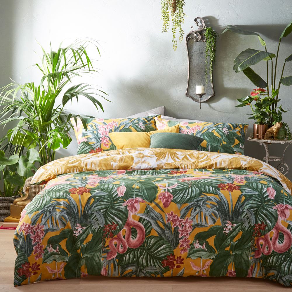 Furn Medinilla Tropical Jungle Print Reversible Duvet Cover Set