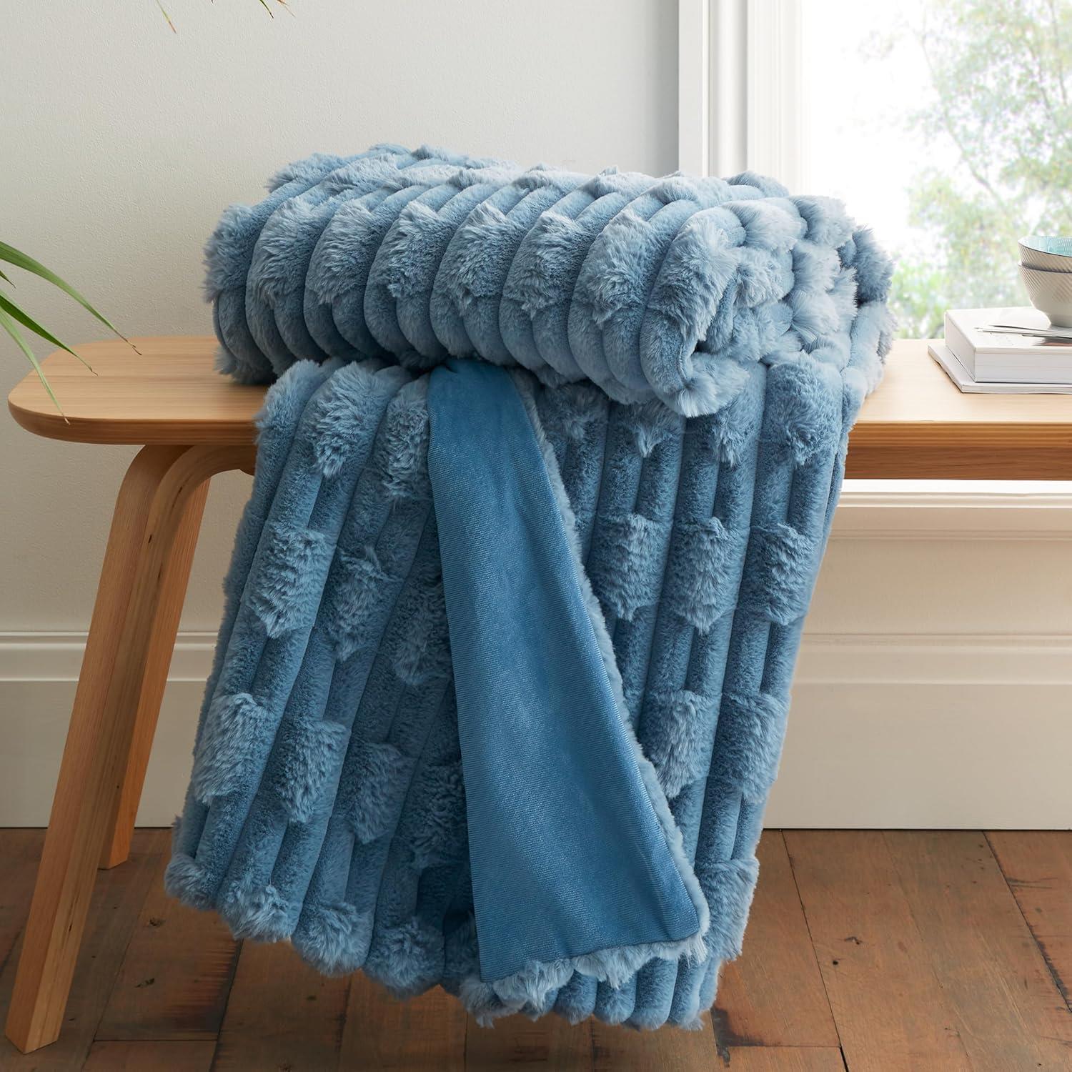 Bianca So Soft Carved Faux Fur Throw