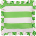 Furn Palm Royale Stripe Ruffle Frilled Edge Water Resistant Outdoor Cushion Cover