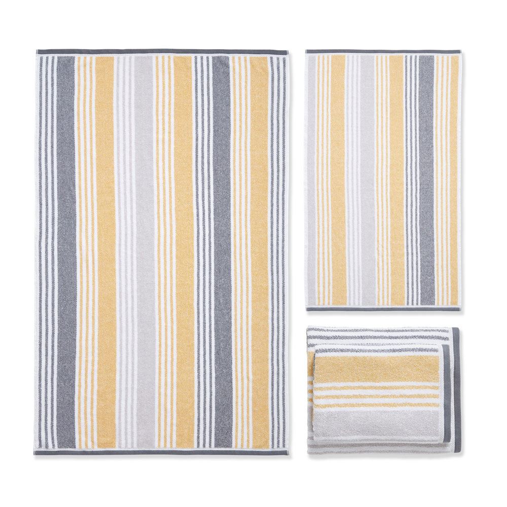 Catherine Lansfield Kelso Stripe Soft & Absorbent 100% Cotton 450gsm 4 Piece Towel Bale