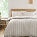 Bianca Ashford Stripe 100% Cotton Percale 200 Thread Count Reversible Duvet Cover Set