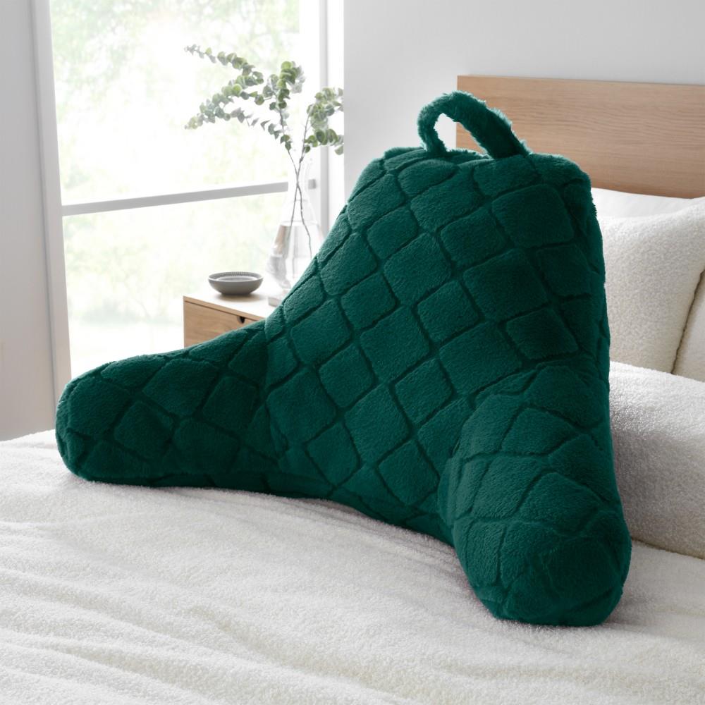 Catherine Lansfield Cosy Diamond Faux Fur High Back Cuddle Cushion Back Rest