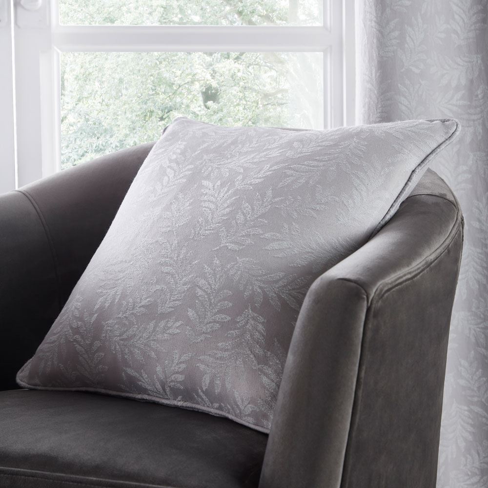 Dreams & Drapes Telford Leaf Jacquard Piped Edge Filled Cushion