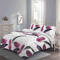 Night Zone Feathers Print Reversible Duvet Cover Set, Multi