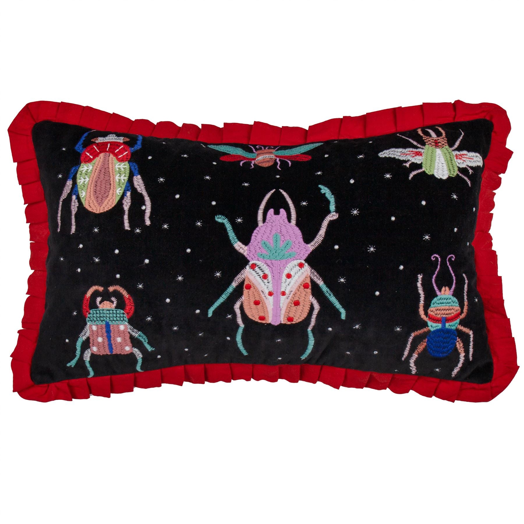 Wylder Darkling Beetles 100% Cotton Pleated Edge Cushion Cover