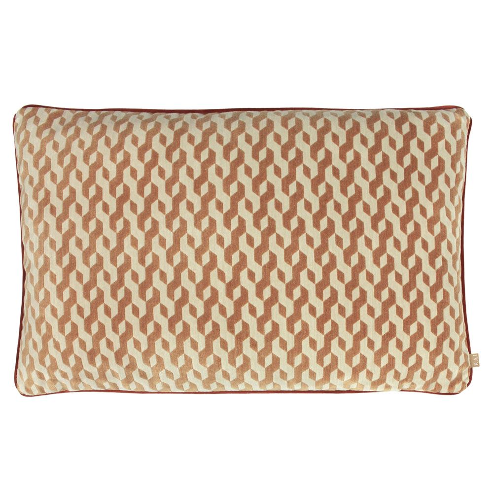 Kai Dione Geometric Velvet Piped Edge Cushion Cover
