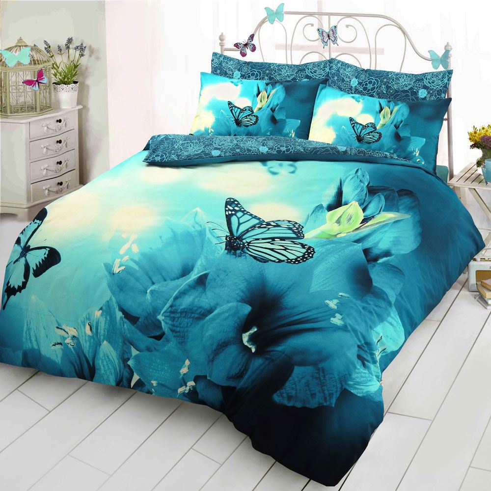 Night Zone Butterfly 3D Photographic Print Duvet Cover Set