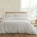 Bianca Shadow Leaves 100% Cotton 200 Thread Count Reversible Duvet Cover Set