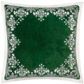 Paoletti Winter Bloom Embroidered Velvet 100% Cotton Cushion Cover