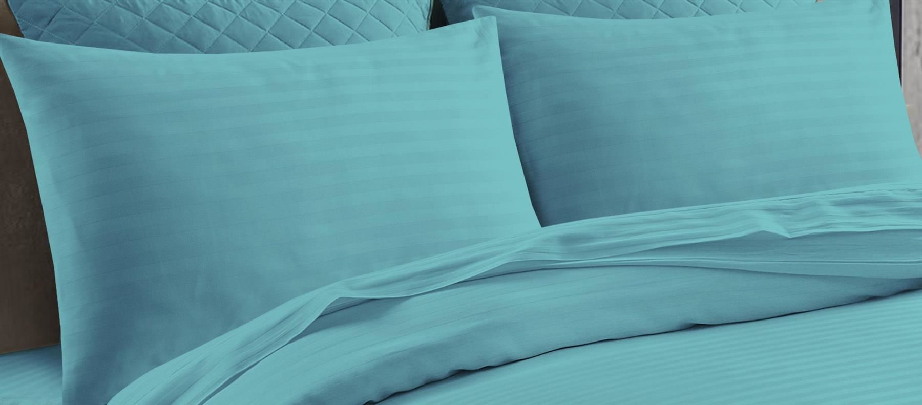 Night Zone Satin Stripe 100% Cotton 250 Thread Count Fitted Sheet