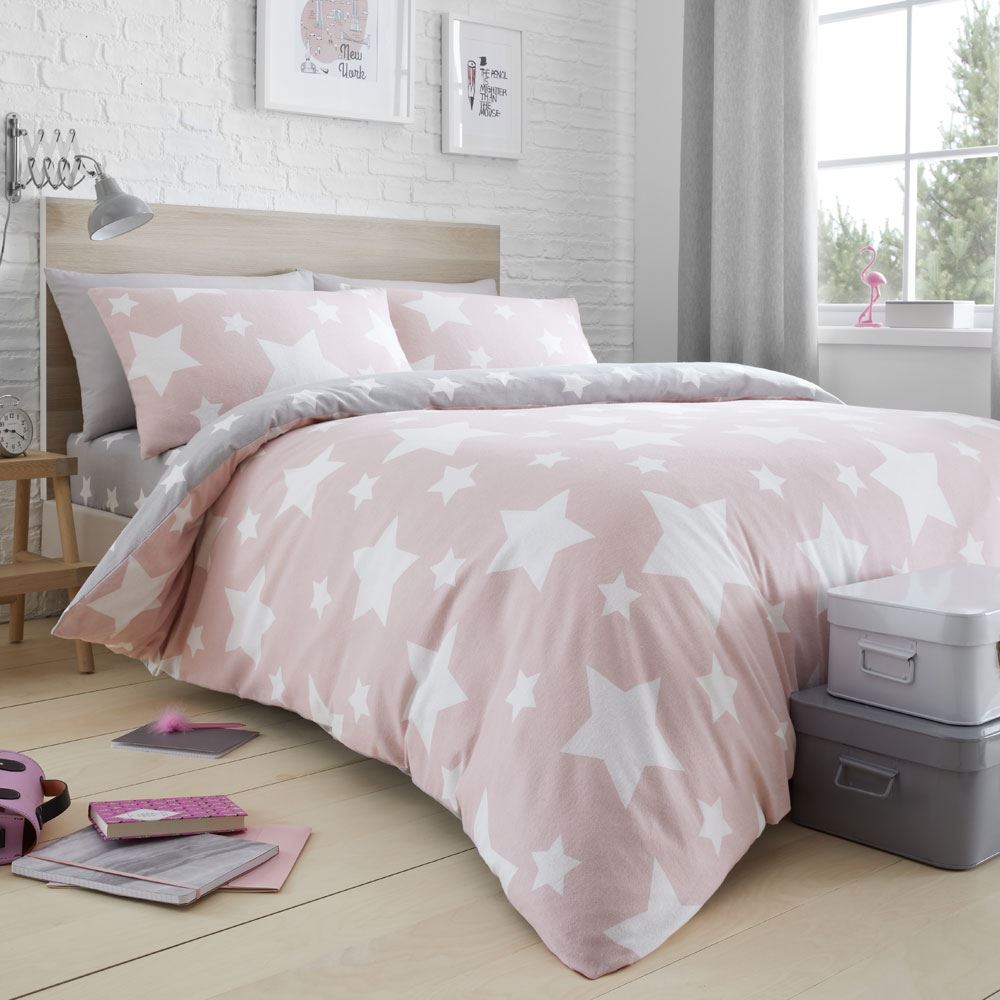 Bedlam Kids Stars Reversible 100% Brushed Cotton Duvet Cover Set