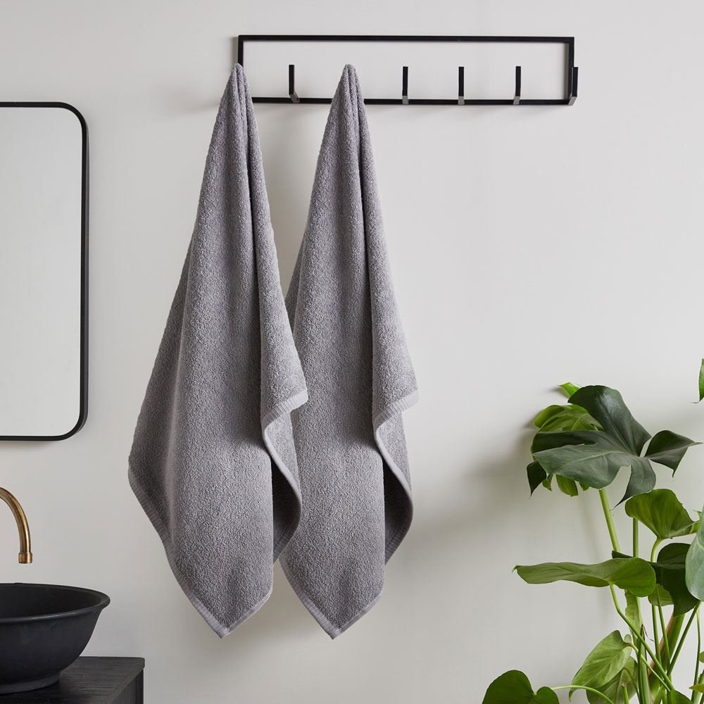 Catherine Lansfield Quick Dry 100% Cotton Bath Sheet, 2 Pack