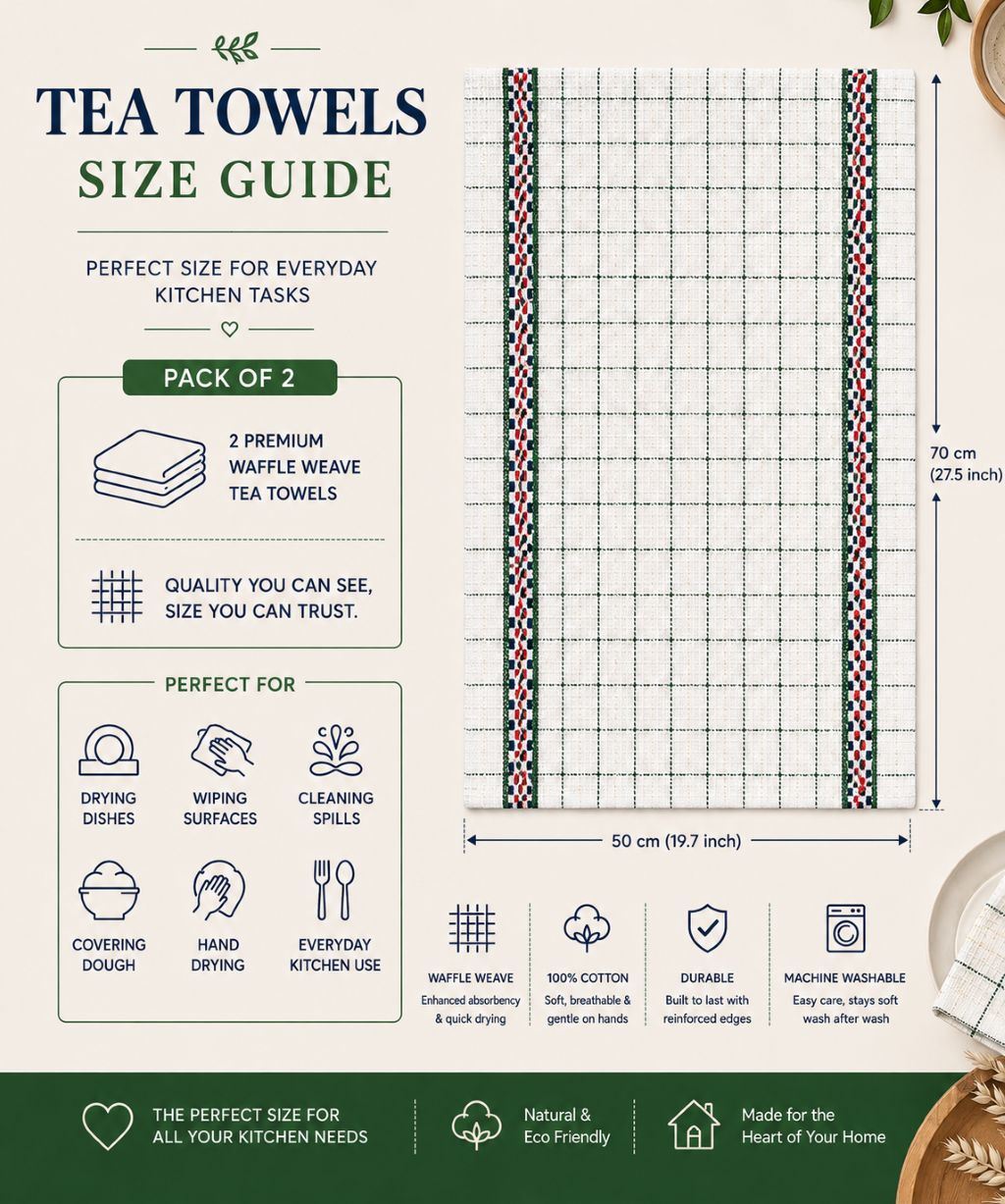 Night Zone Pack of 2 Hawai Tea Towels 100% Cotton