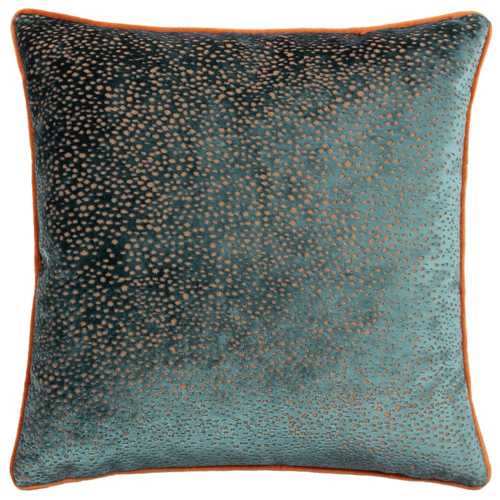 Paoletti Estelle Spotted Cut Velvet Piped Edge Cushion Cover