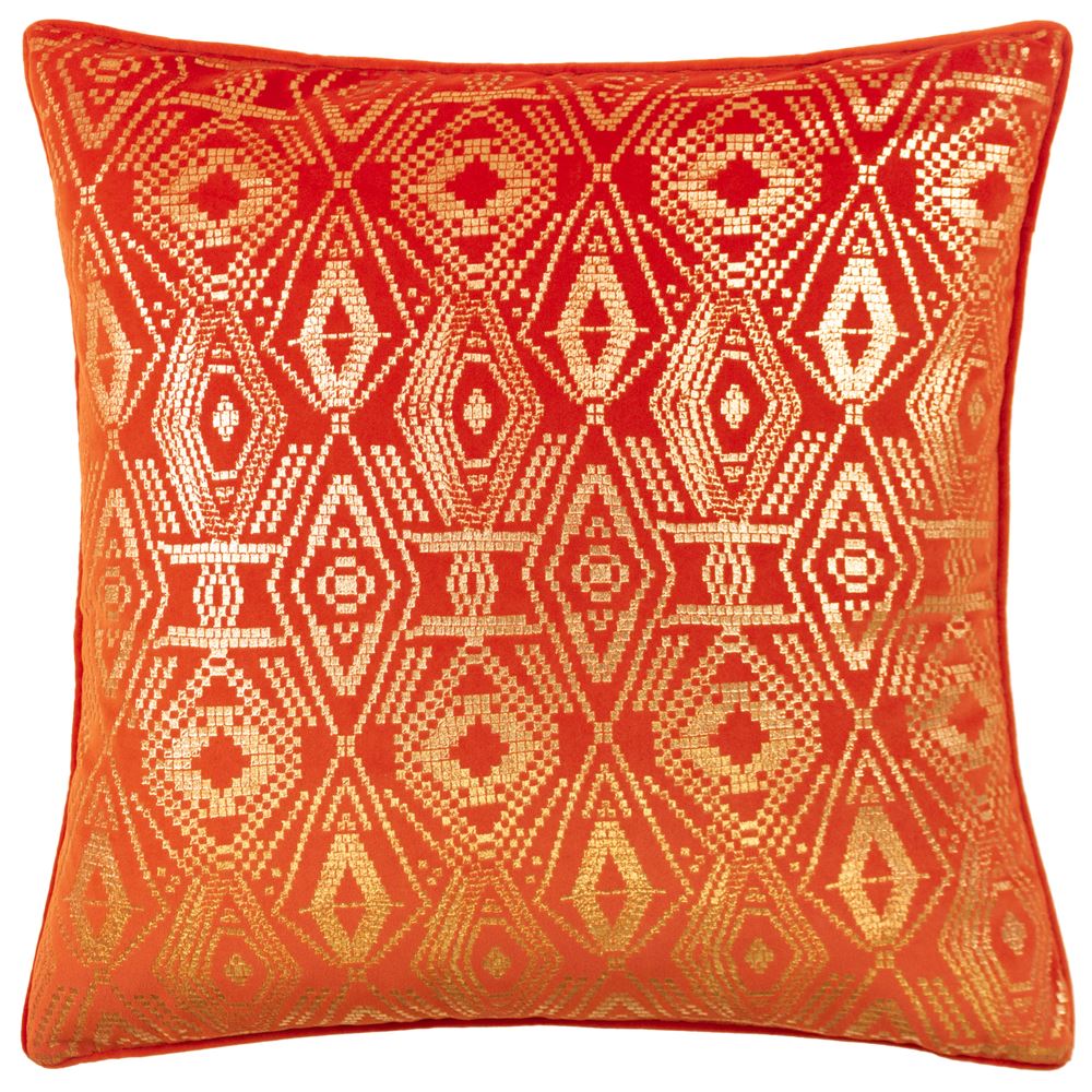 Paoletti Tayanna Foil Print Piped Edge Cushion Cover