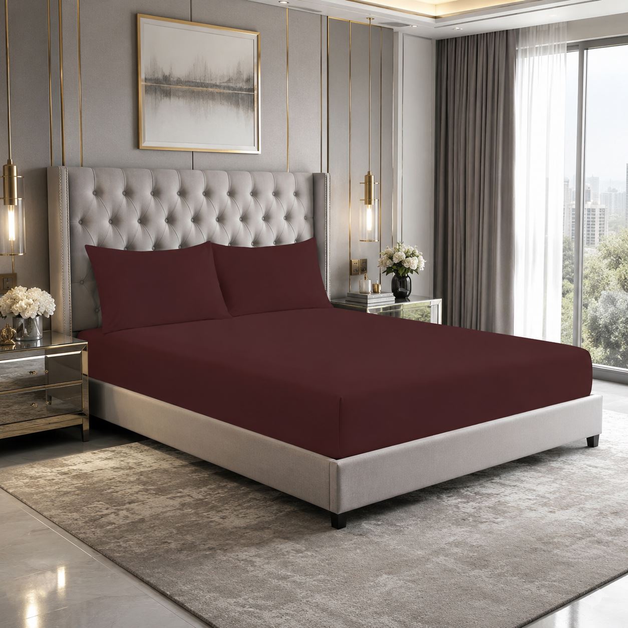 Night Zone Easy-care extra deep fitted sheets