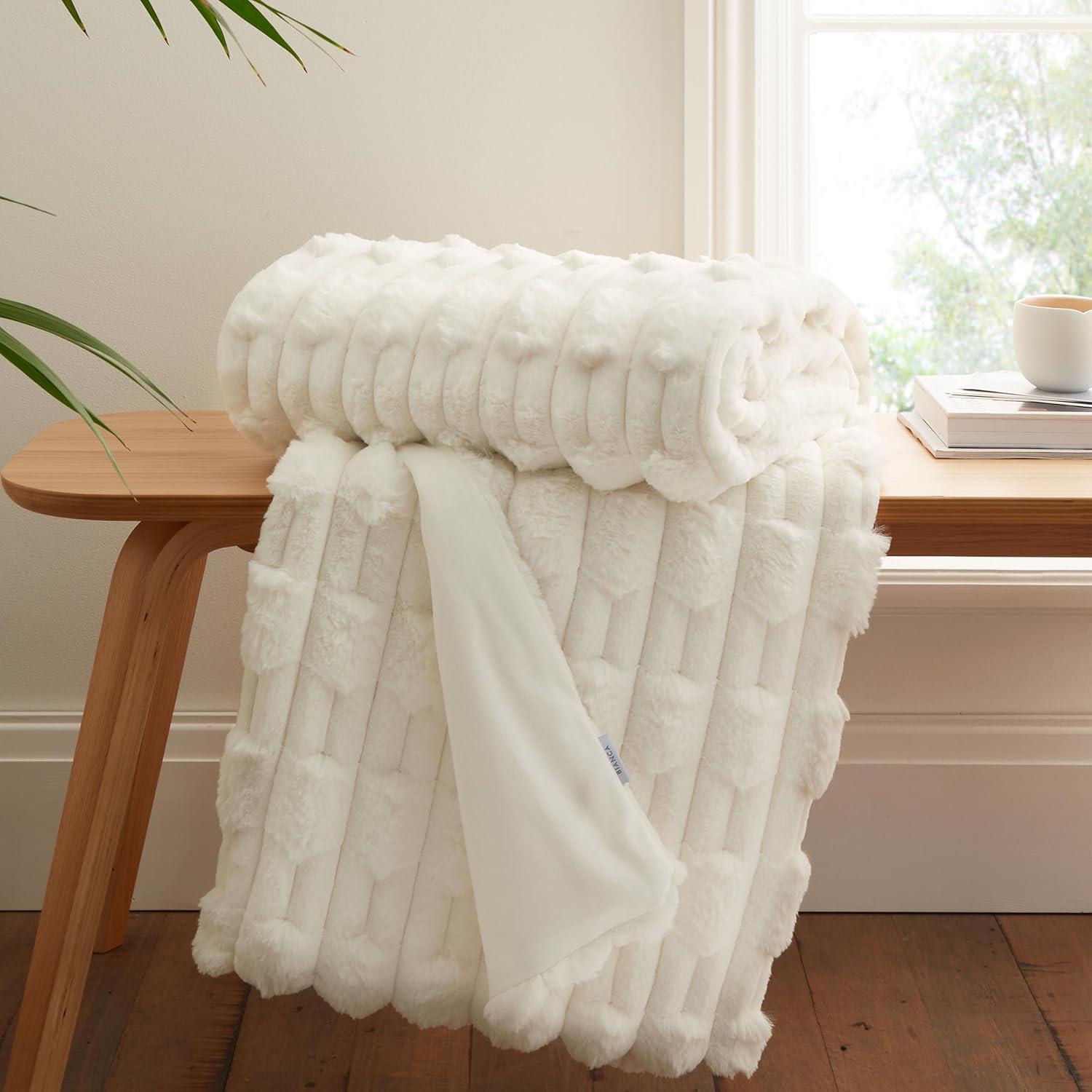 Bianca So Soft Carved Faux Fur Throw