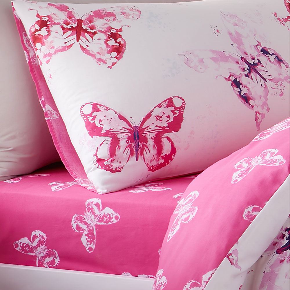 Catherine Lansfield Butterfly Easy Care Fitted Sheet