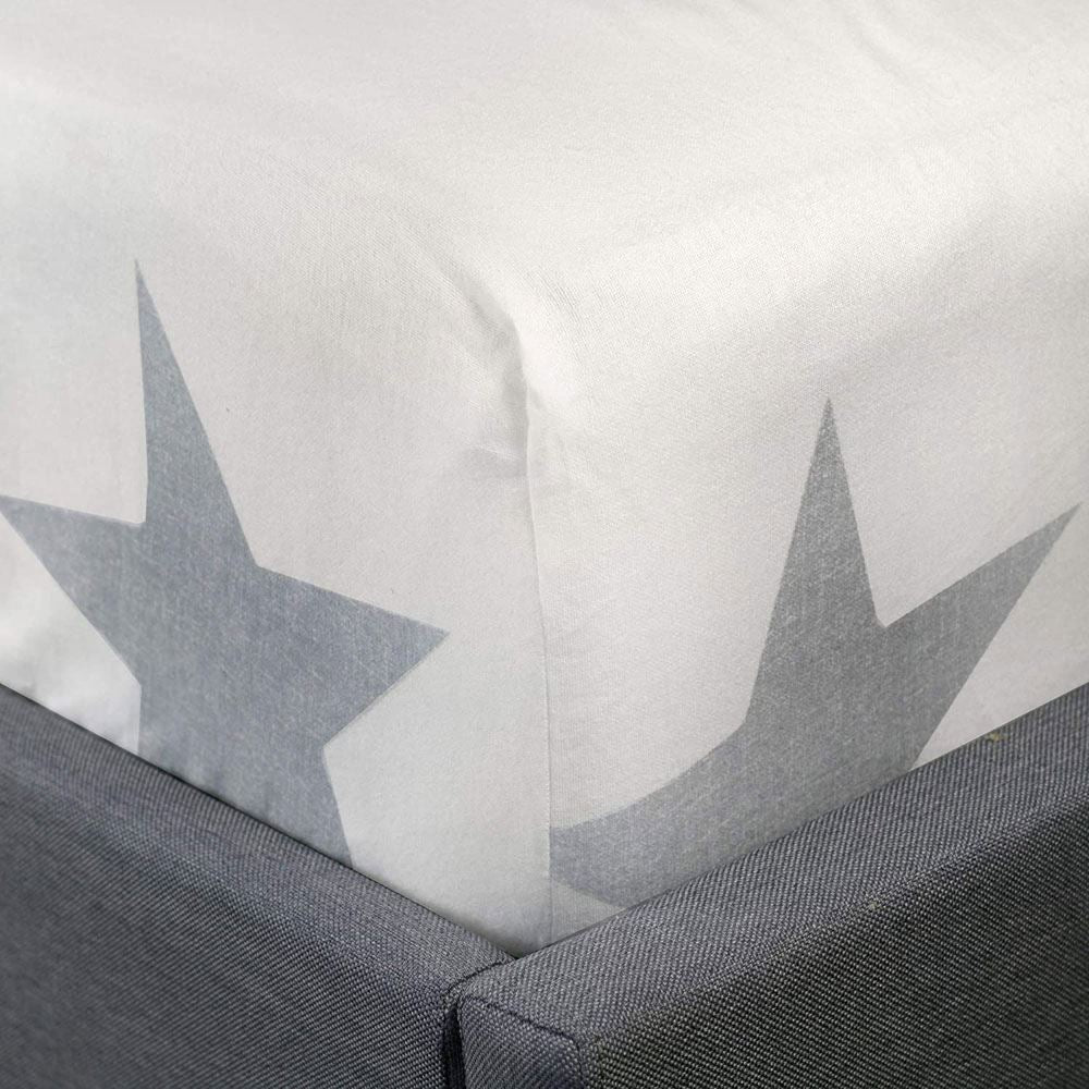 Fusion Cosy Star Print 100% Brushed Cotton Fitted Sheet
