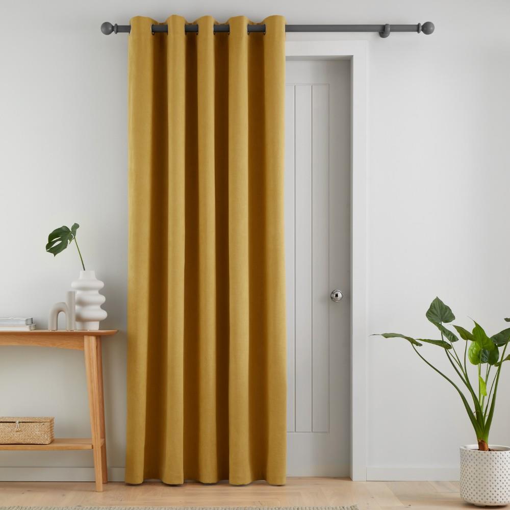 Catherine Lansfield Wilson Plain Thermal Blackout Eyelet Lined Door Curtain