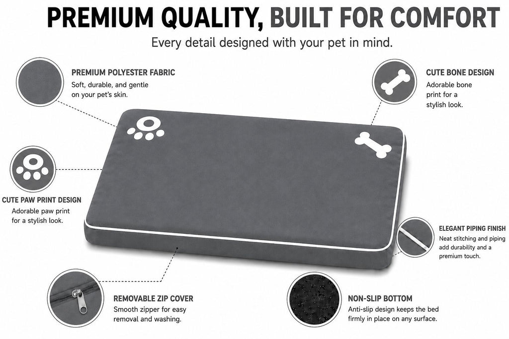 Night Zone Super Soft Bone & Paw Pet Bed Mat