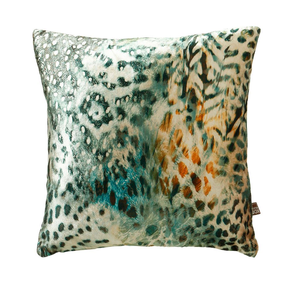 Scatter Box Tigerlily Feather Filled Cushion, Green/Ochre