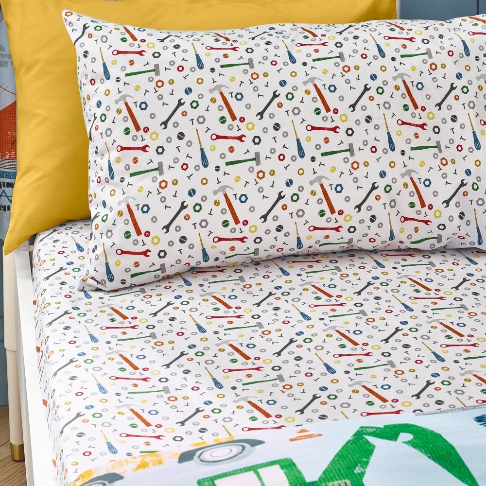 Catherine Lansfield Kids Digger Dreams Junior Fitted Sheet