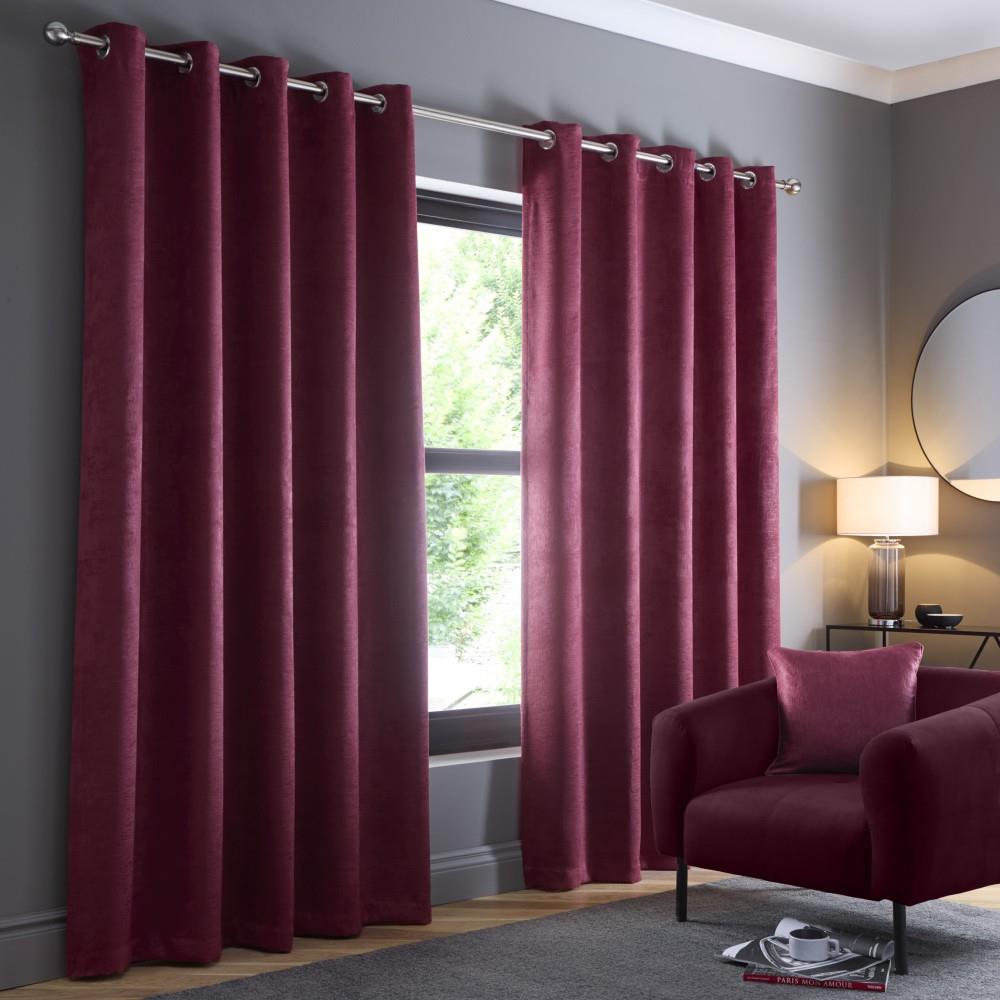 Fusion Strata Woven Eyelet Lined Curtains