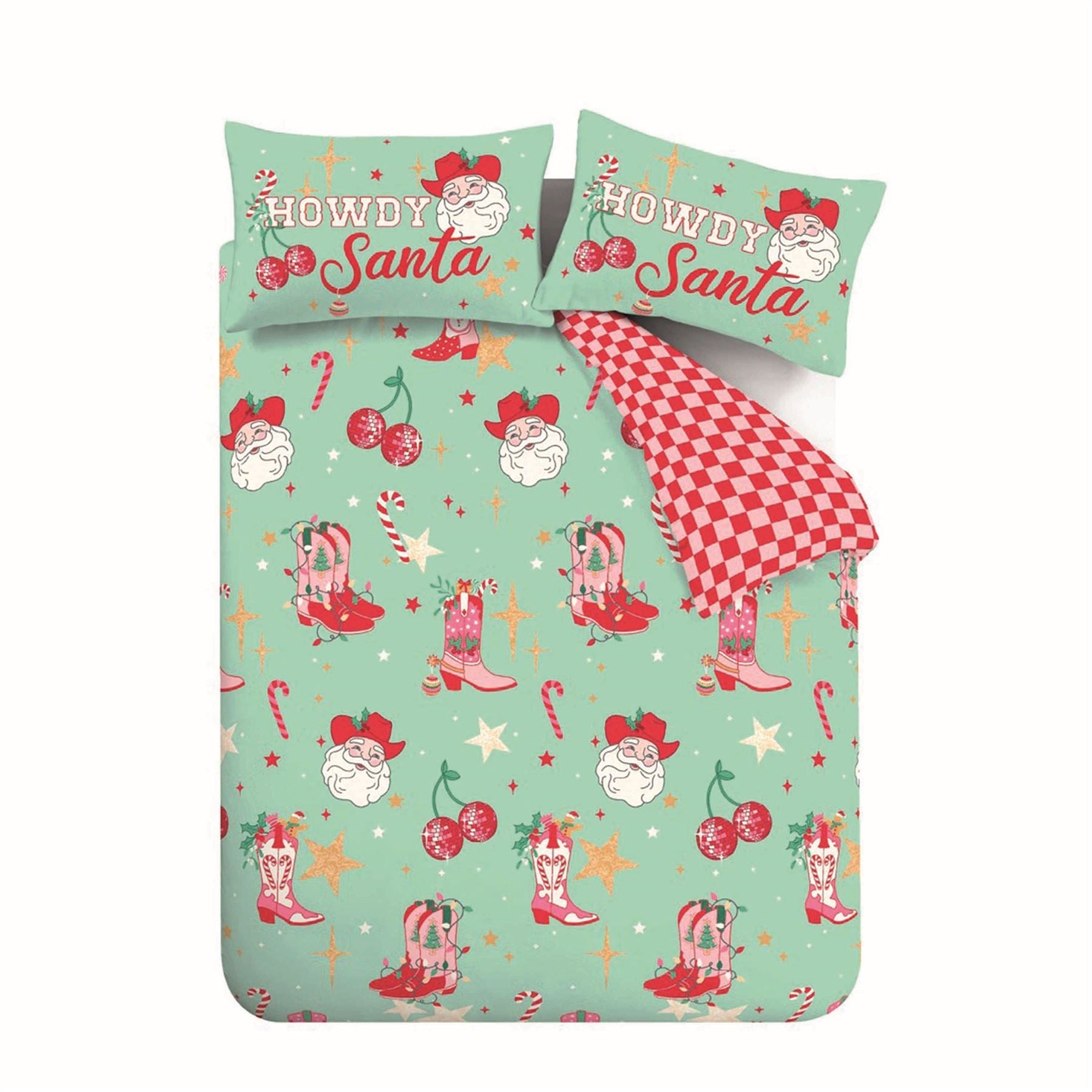 Catherine Lansfield Santa's Howdy Christmas Easy Care Reversible Duvet Cover Set